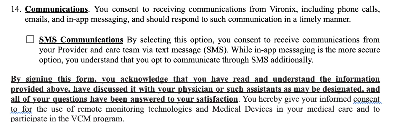 SMS Consent Form